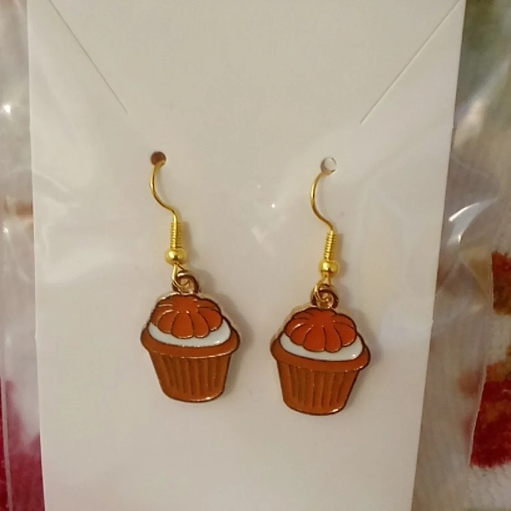 Pumpkin Cupcake Earrings